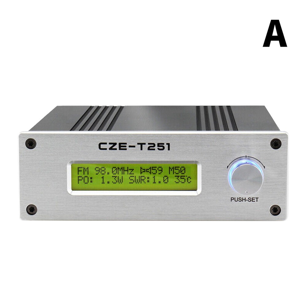 CZE-T251 FM Transmitter Stereo Broadcast Adjustable &GP Antenna 25W Professional