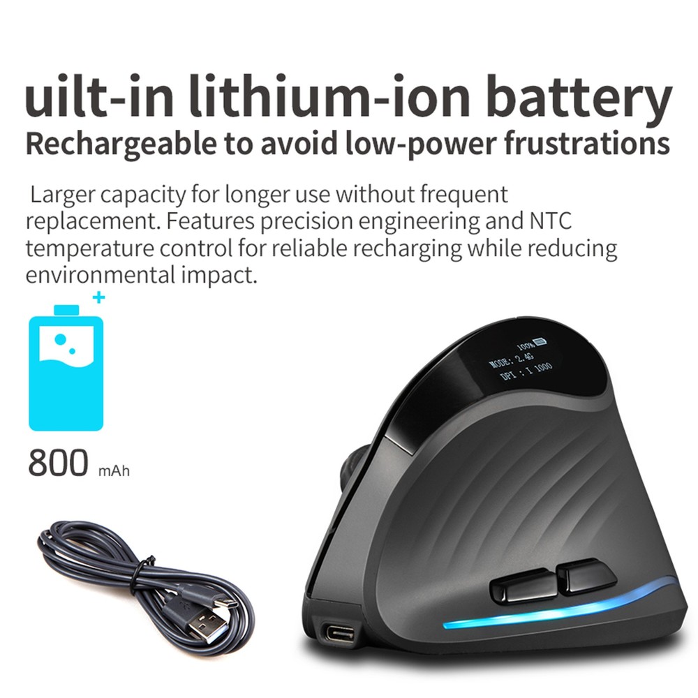 ZELOTES Wireless Mice Ergonomic Optical Indicator Lightweight Gaming Mice For