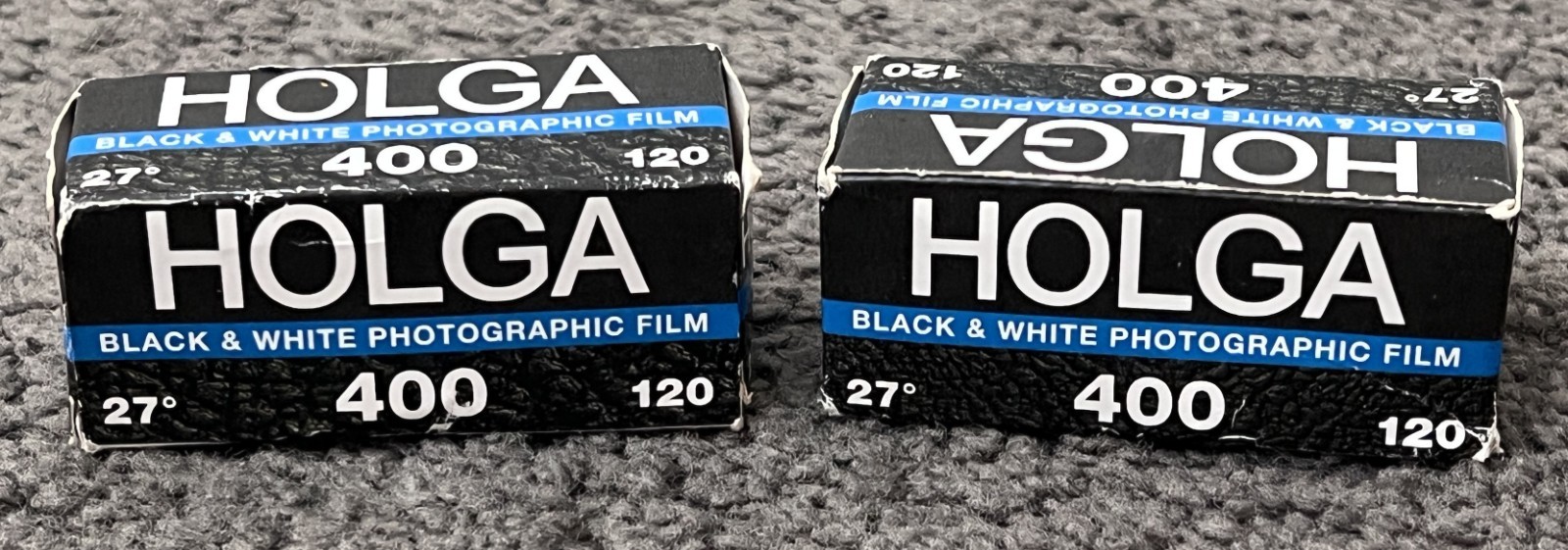 Lot of (2) Holga 400 ISO Black & White Photographic Film, 120 Size
