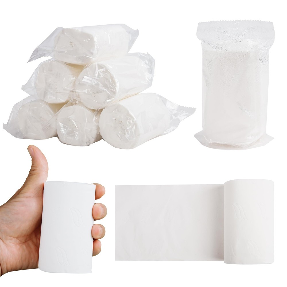 Travel 6 Rolls – Coreless & Individually Wrapped, Compact Packable Tissue for...