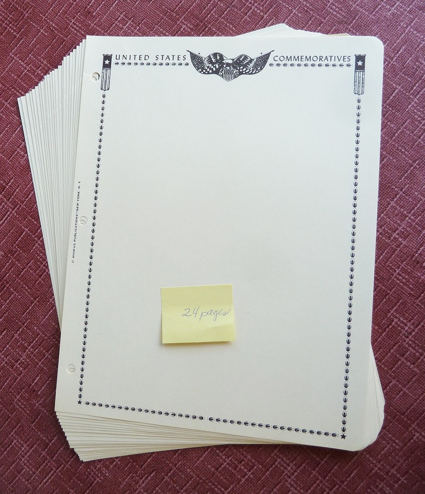 Minkus US Commemorative Issues, 24 Blank Pages for 3-ring Binders New