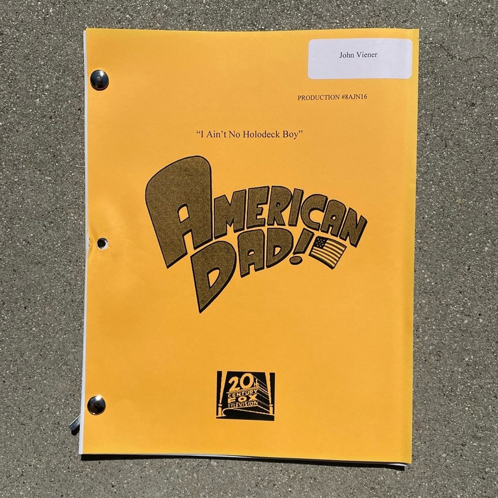 American Dad John Viener 2013 Original Production Used Table Draft Script