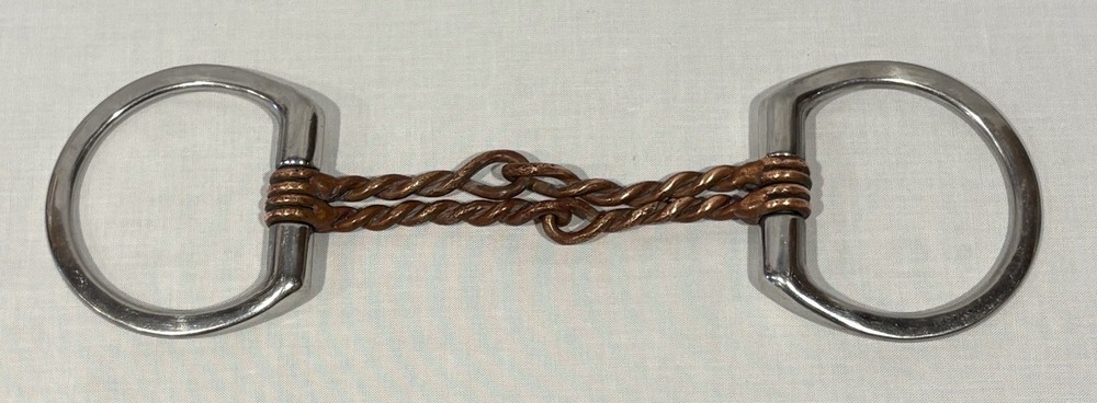 5” Double Twisted COPPER Offset Center & Stainless Steel D Ring Snaffle PERFECT