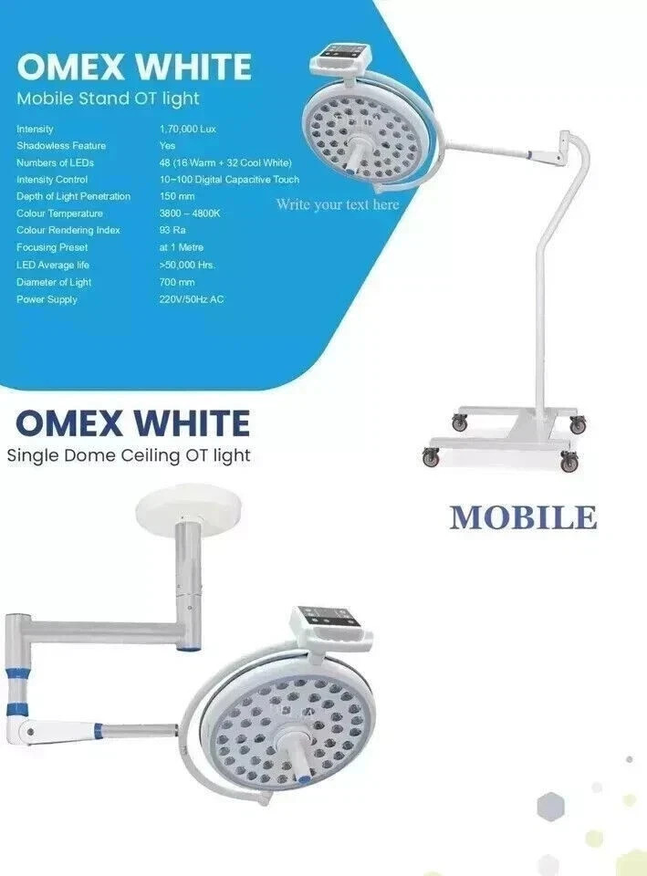 New Operating Room OR Light Single Dome Satellite 48 LED's Shadowless OT Light *