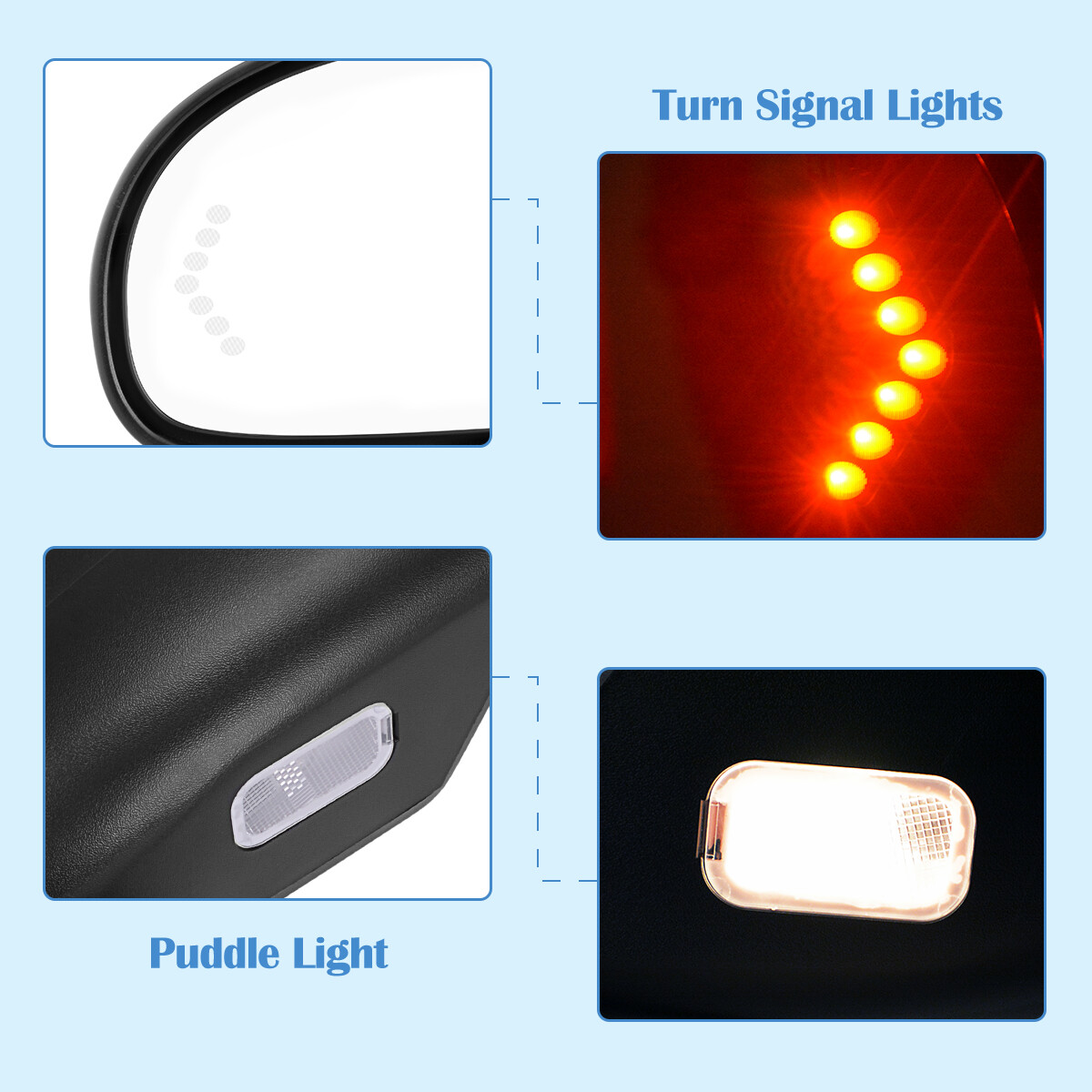 Power Heated Tow Mirrors for 07-13 Chevy Silverado Sierra 1500 2500 Signal Light