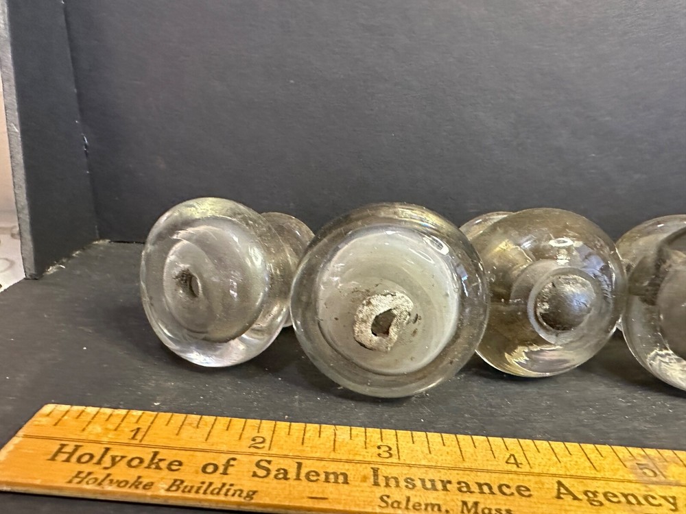 Set 8 Antique Glass Furniture Knobs Pulls, Lot 2
