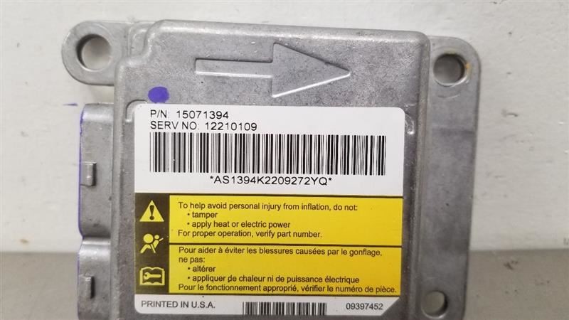 02 CHEVY SILVERADO 2500 SRS BAG MODULE REGULAR CAB EXCLUDES CREW CAB 12210109