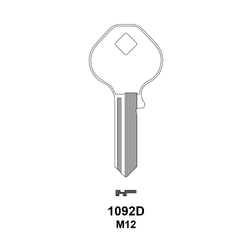 M12 / 1092D Key Blank Nickel