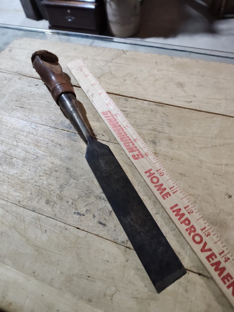 Antique Geo Parr 1-1/4" Square Edge Socket Chisel Timber Framing