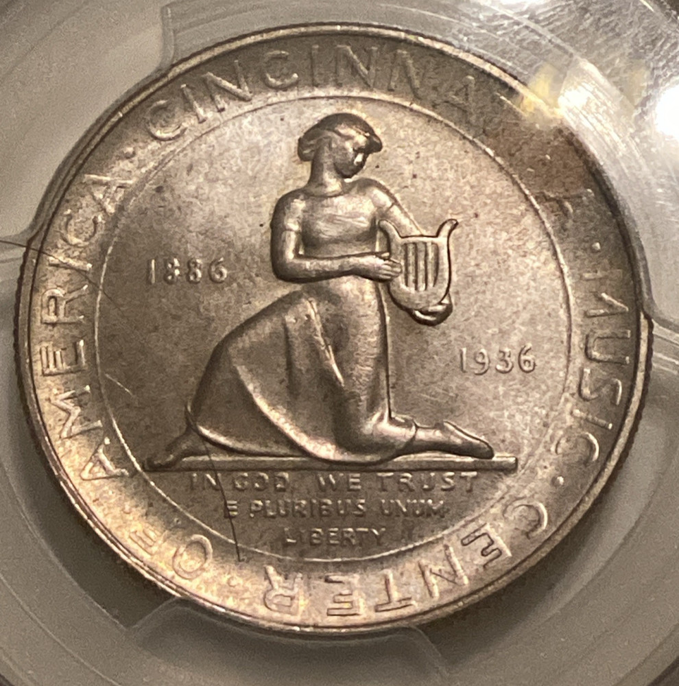 1936 Cincinnati Silver Commemorative Half Dollar 50c PCGS MS65