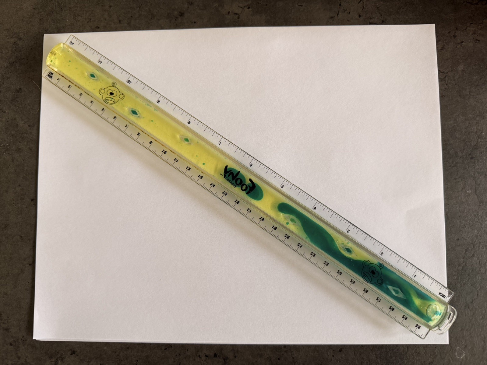 Foohy Fooz Lava Ruler Neon Yellow & Green RARE