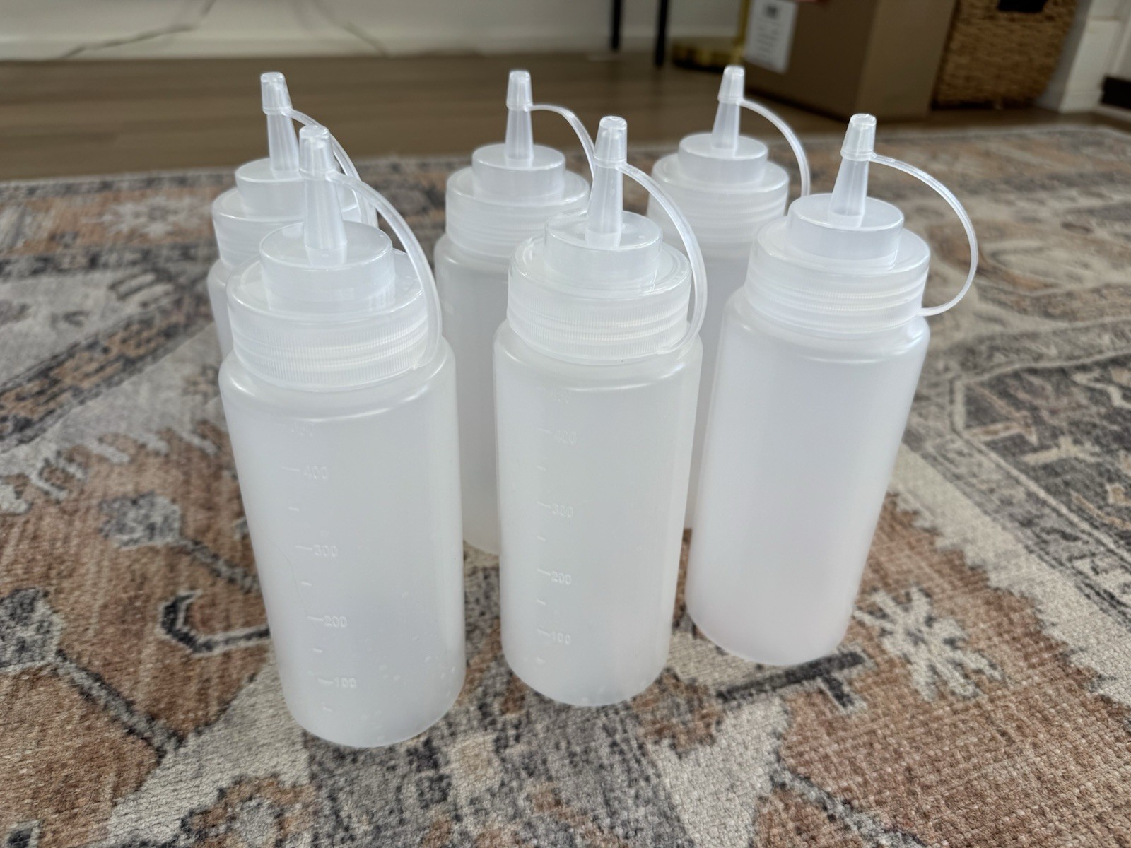 Oaklyn 16 oz clear squeeze bottles BPA free used once set of 6