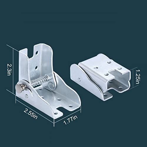 90°Self-Locking Hinge Leg Accessories，Table Leg Hinges Folding Silver-2 pcs