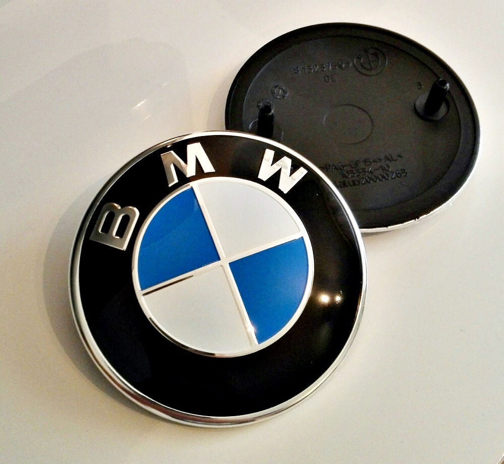 2 pieces SET BMW 82mm bonnet AND trunk emblems FOR E36 E32 E34 E60 E38