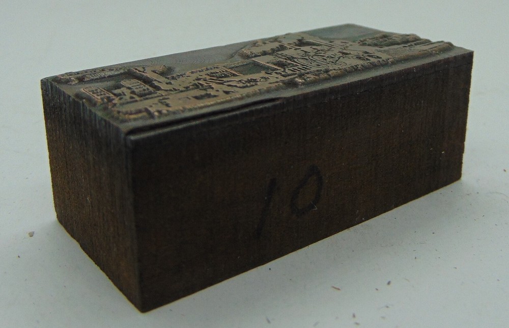 Printing Letterpress Printers Block People Loading Or unloading Train Cargo