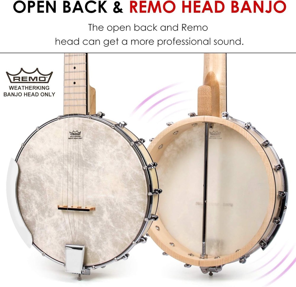 Complete 5-String Banjo Set: Open Back Design & Accessories Included