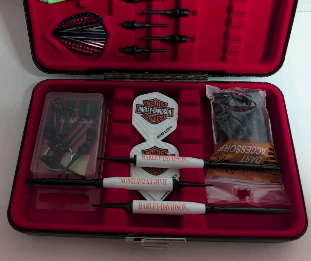 HARLEY DAVIDSON SOFT TIP SET w/ DART VAULT CASE & EXTRAS