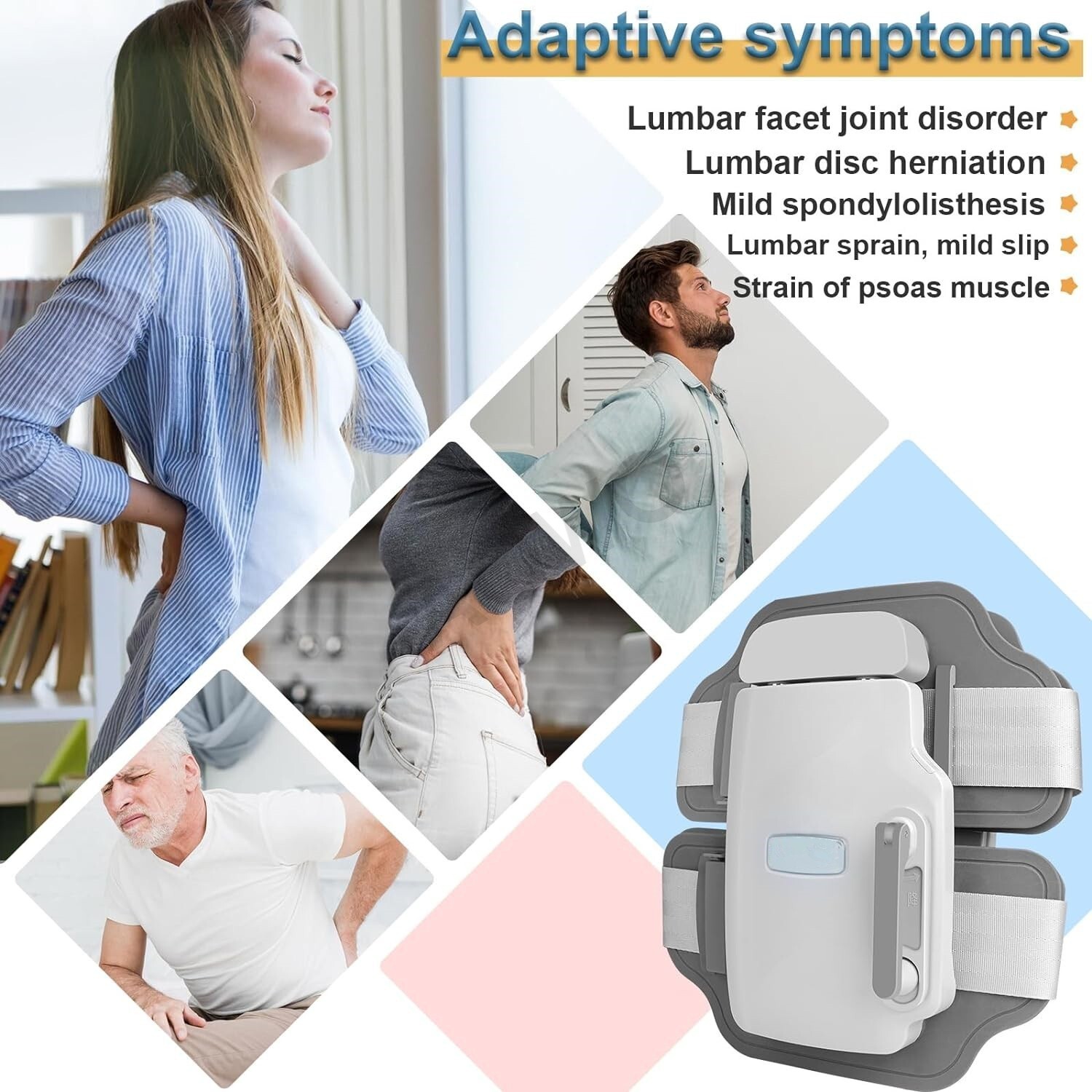 Lumbar Traction Device Lower BackPain Relief Spinal Decompression Herniated Disc