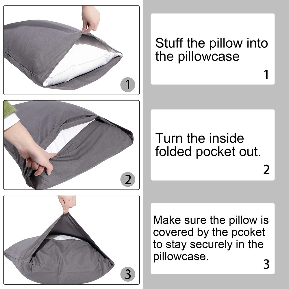Pillowcase Set King Size, 2 Pack Microfiber, Stain Resistant, Brown