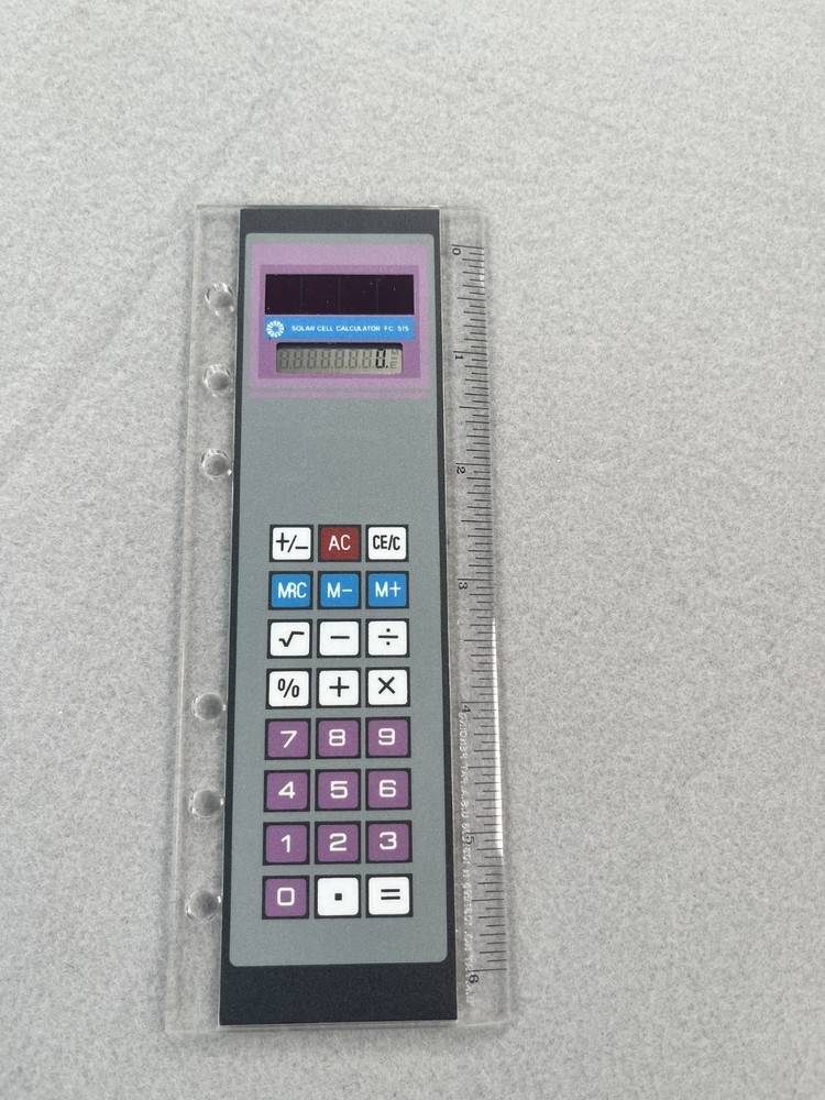 Solar Cell File Calculator with Notebook Rings NEW