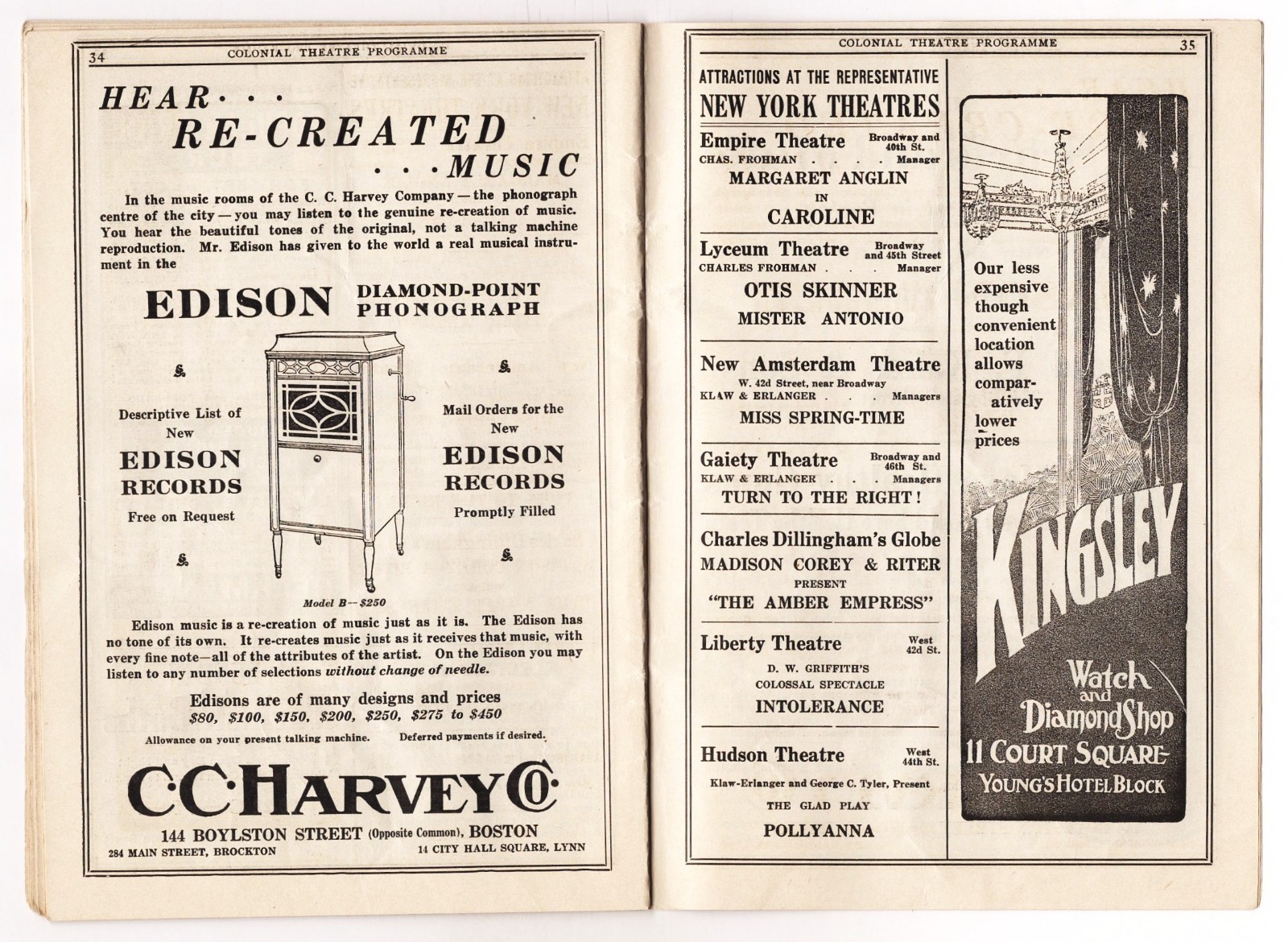 W. C. Fields "ZIEGFELD FOLLIES of 1916" Fannie Brice / Will Rogers 1916 Program