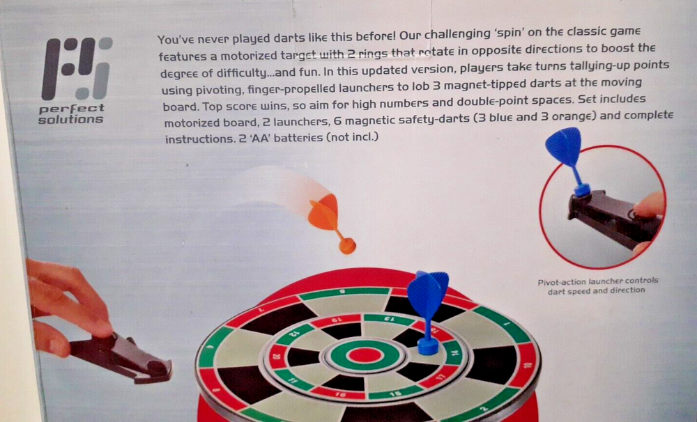 SPIN DARTS ROTATING DART BOARD NIB