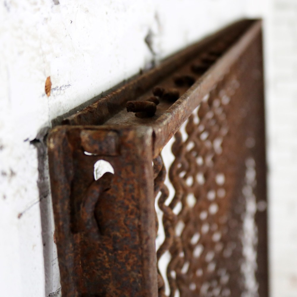Antique Primitive Industrial Woven Wire Window Security Guard