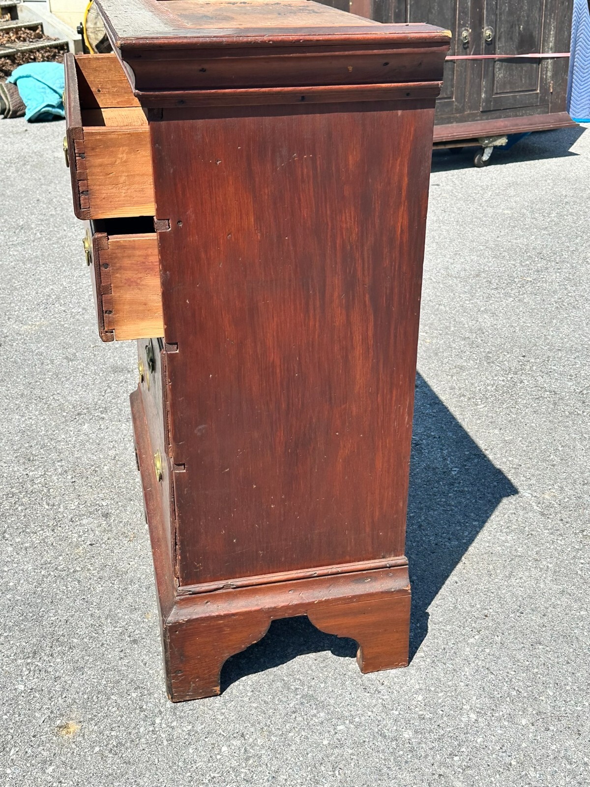 Antique chippendale chest dresser farmhouse country 18th country