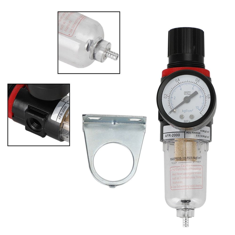 🚀AFR-2000 1/4" Air Compressor Filter Water Separator Regulator w/ Gauge Tools