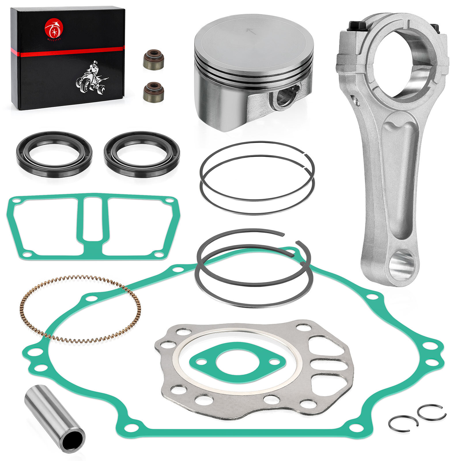 Engine Rebuild kit Piston Gaskets Connecting Rod for Kawasaki Mule 600 610 KAF40