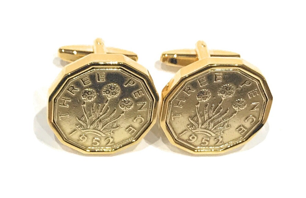 1952 Trepence 3D 74th Birthday Boxed Cufflinks