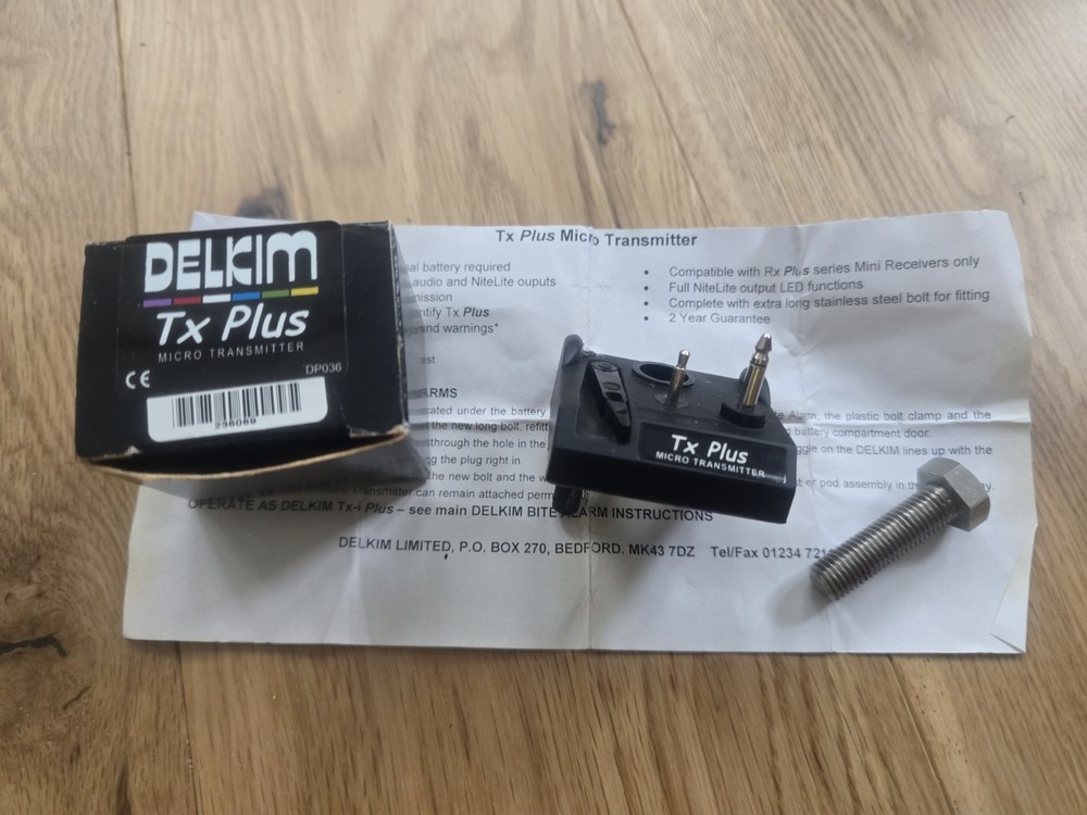 Delkim TX plus micro transmitter for delkim plus and EV bite alarms.