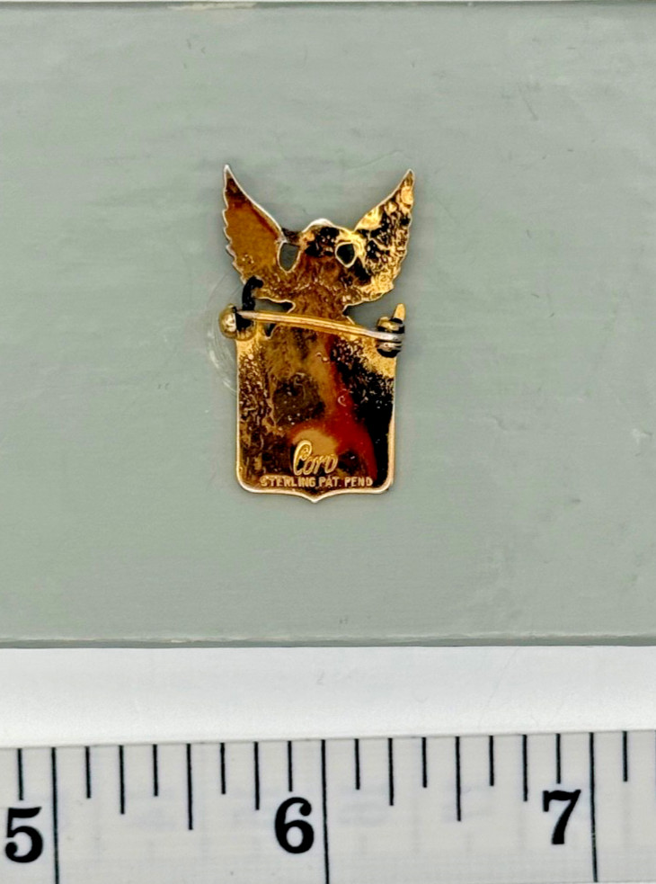 WW 2 US Son In Service Sterling Silver Patriotic Lapel Pin Eagle Flag