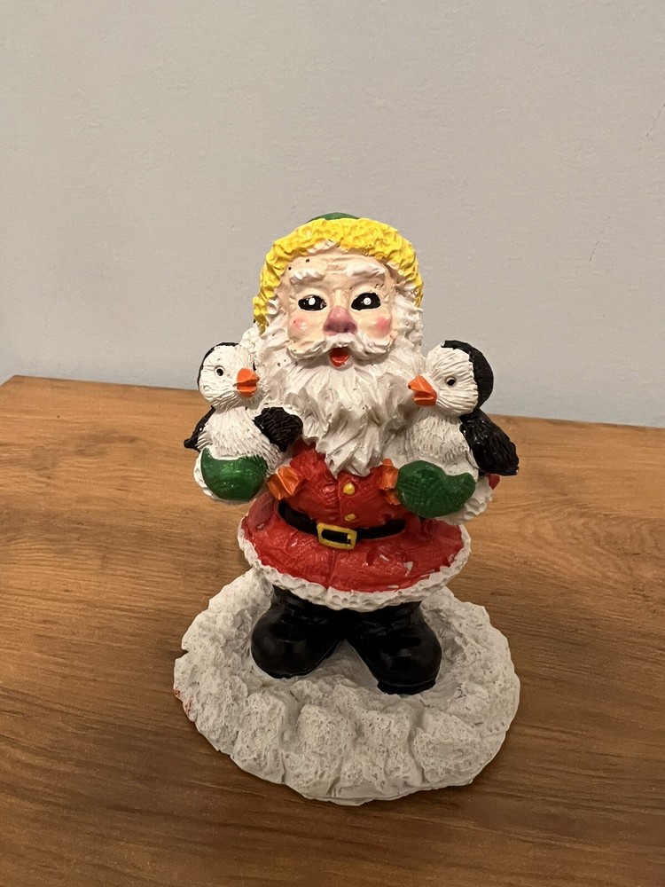 Santa & Friends Lot Of 3 Christmas Figurines 1998 By Hermitage Pottery 4.5”