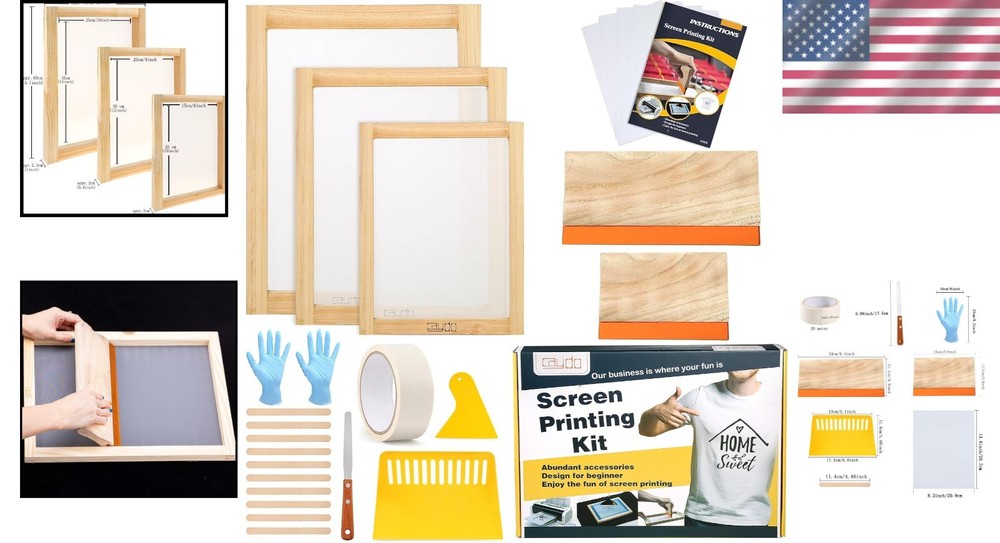 Beginner-Friendly Screen Printing Starter Kit with Frames & Ink Accessories