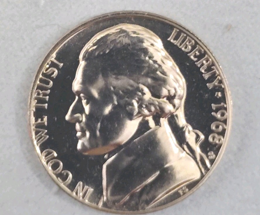 1968 S Proof Jefferson Nickel Full Steps Double Montecello DDO Error