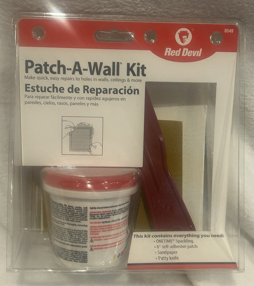 NEW - Red Devil Lightweight Spackling Patch A Wall Kit 1/2 Pint 0549