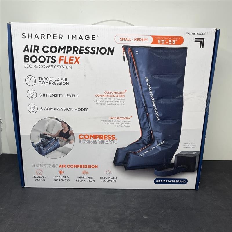Sharper Image Air Compression Boots FLEX Leg Recovery System, SMALL/MEDIUM