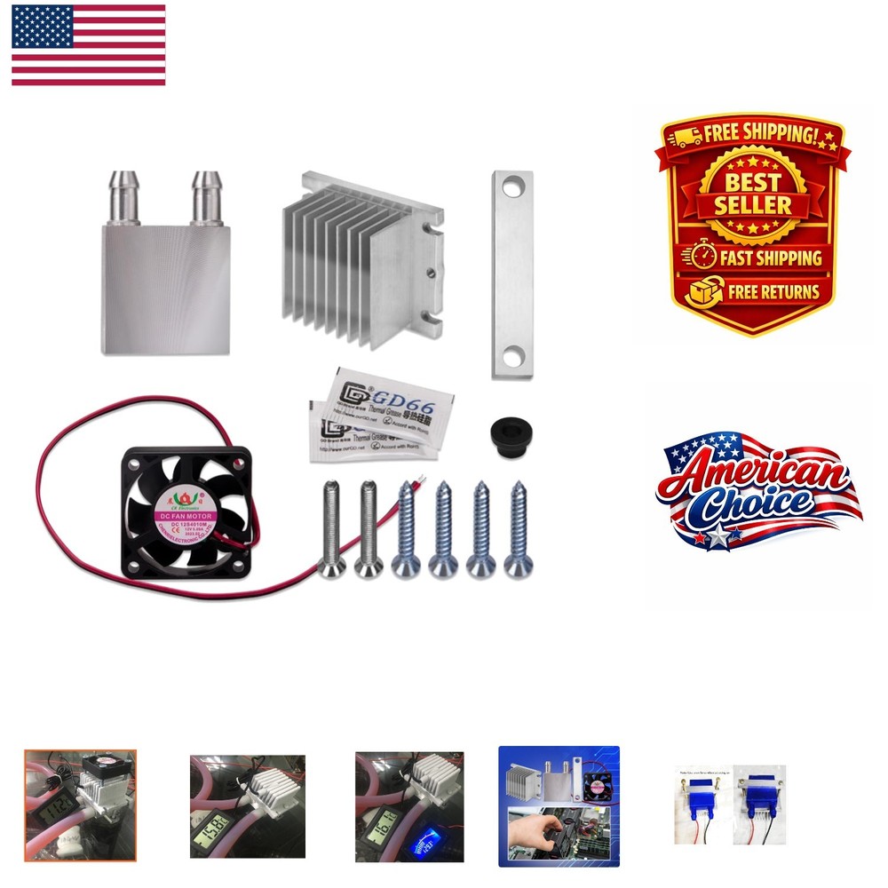 Compact 12V Cooling Fan System - Efficient Air & Water Heat Sink Solution