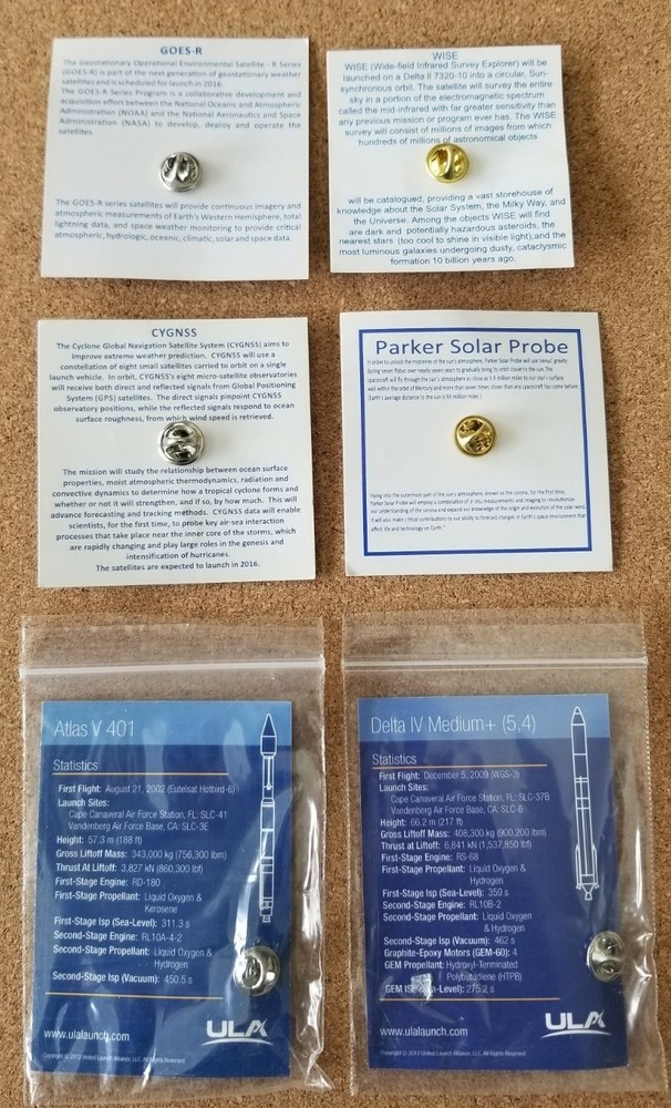 Launch Services Program NASS 4 Pin & 2 Rocket Pins