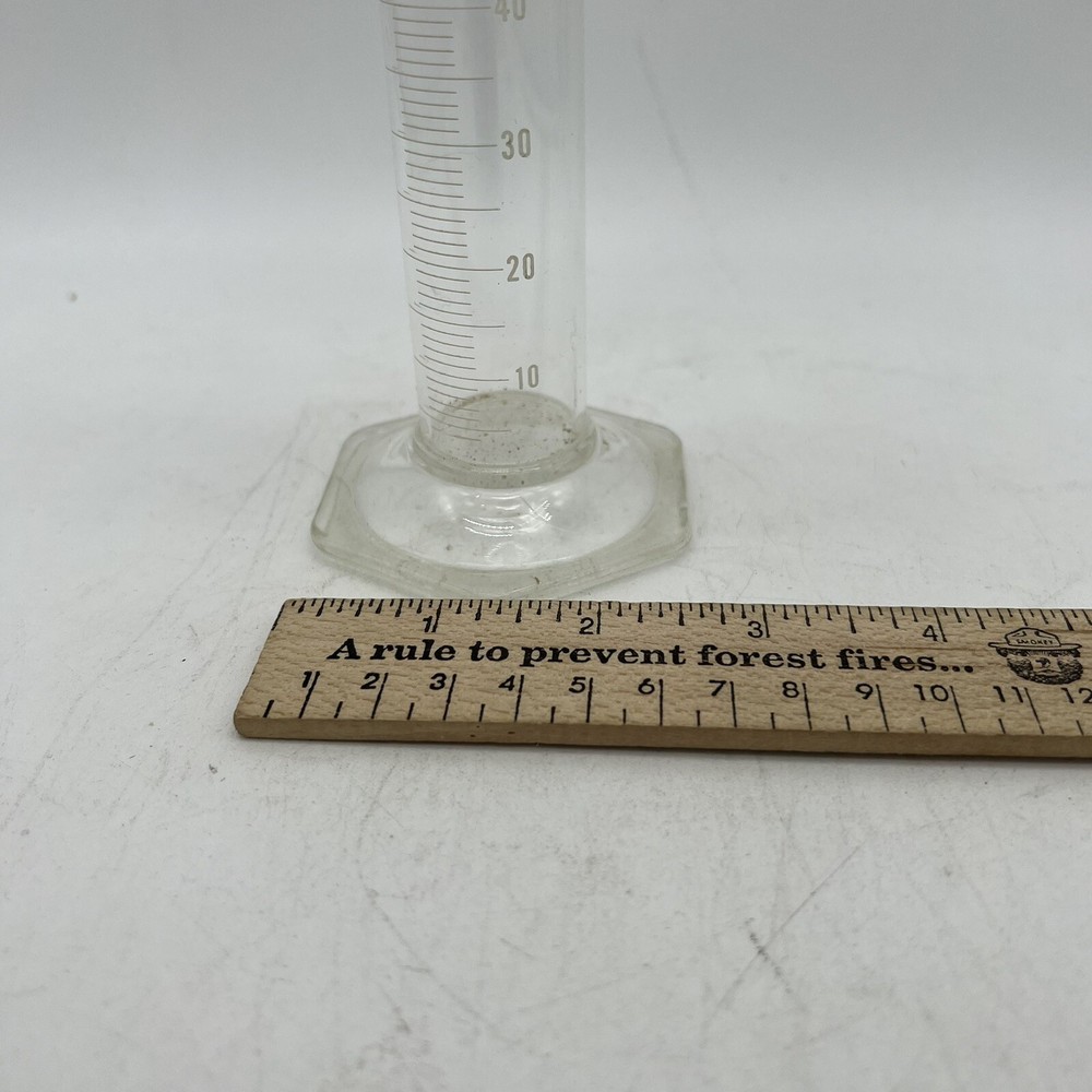 KIMAX Glass 50mL Single Scale Graduated Cylinder Hex Base