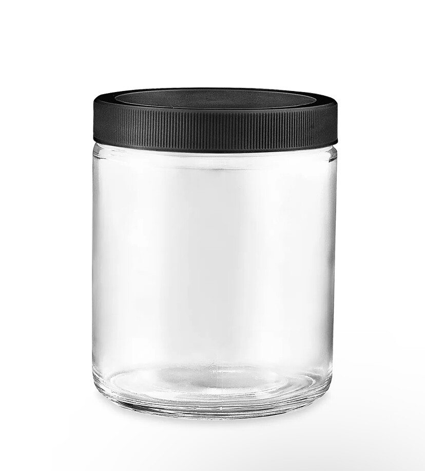 8 oz Clear PET Straight Sided Jars w/ Ribbed Lined Cap - Multiple Pack FREE SHIP