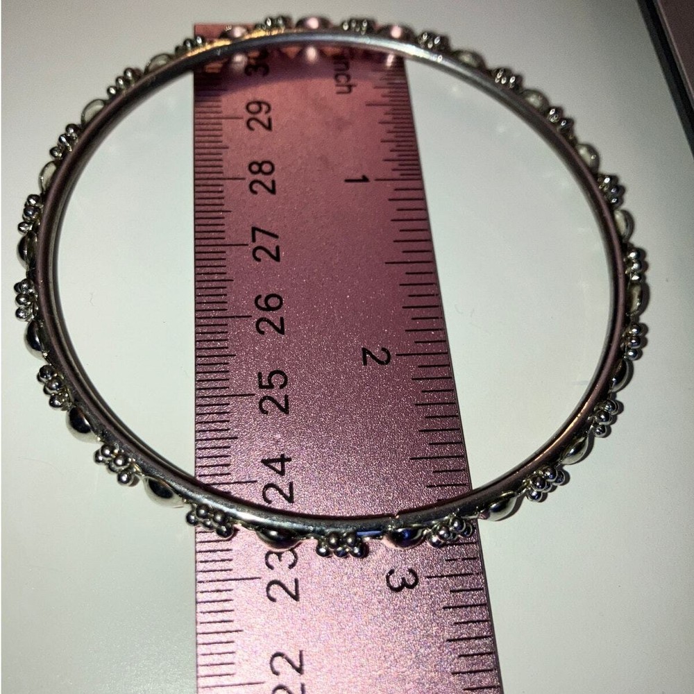 Silver-Tone Circular Design 2 7/8" Bangle!