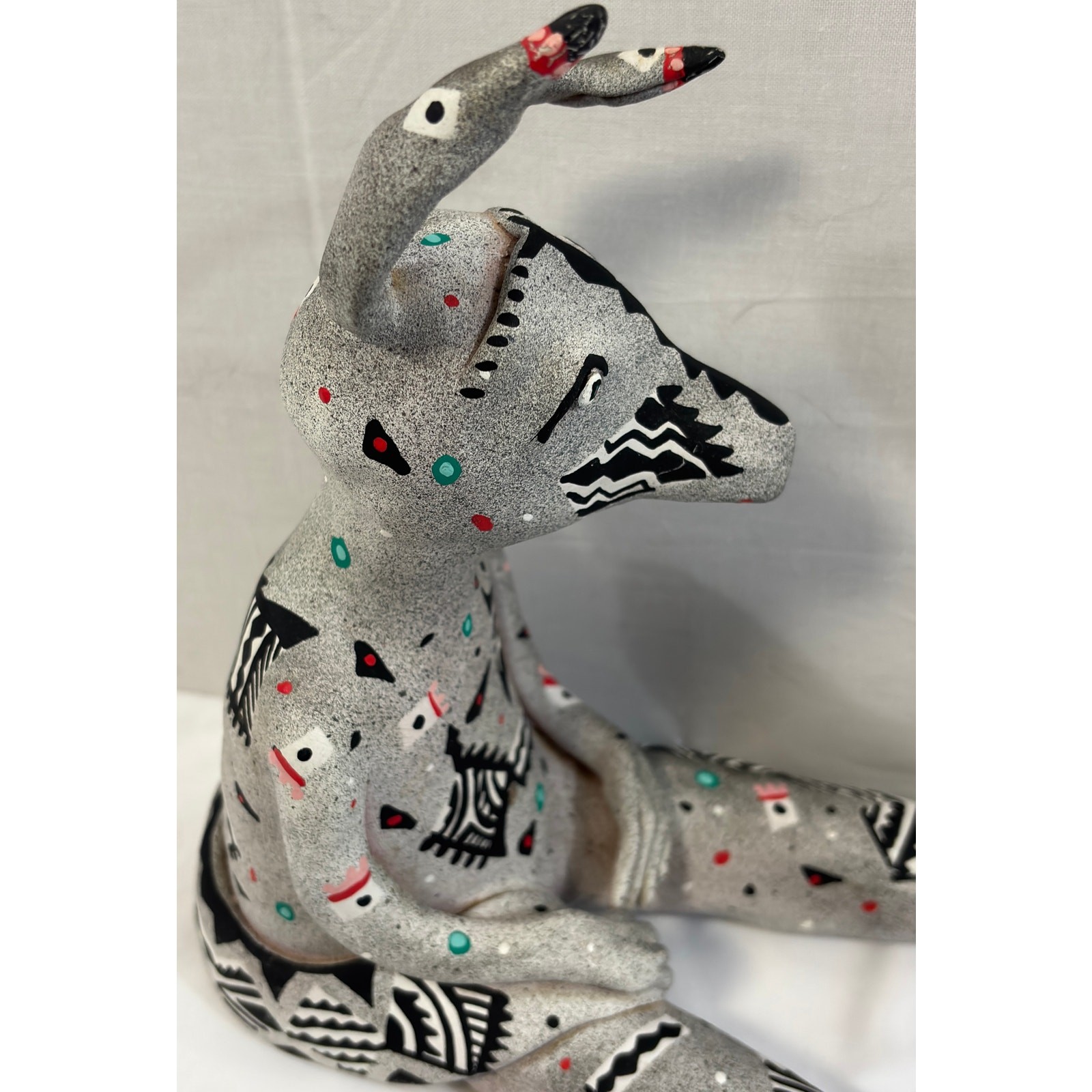 Seely Yazzie Navajo Jackrabbit Sculpture 1988 Native American Pottery 9.5" OOAK