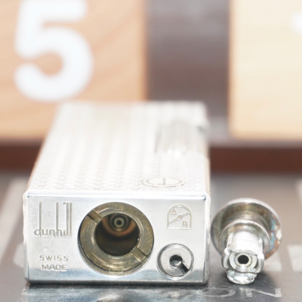 Dunhill Lighter Silver Botanical Pattern_Ultrasonically Cleaned_Working