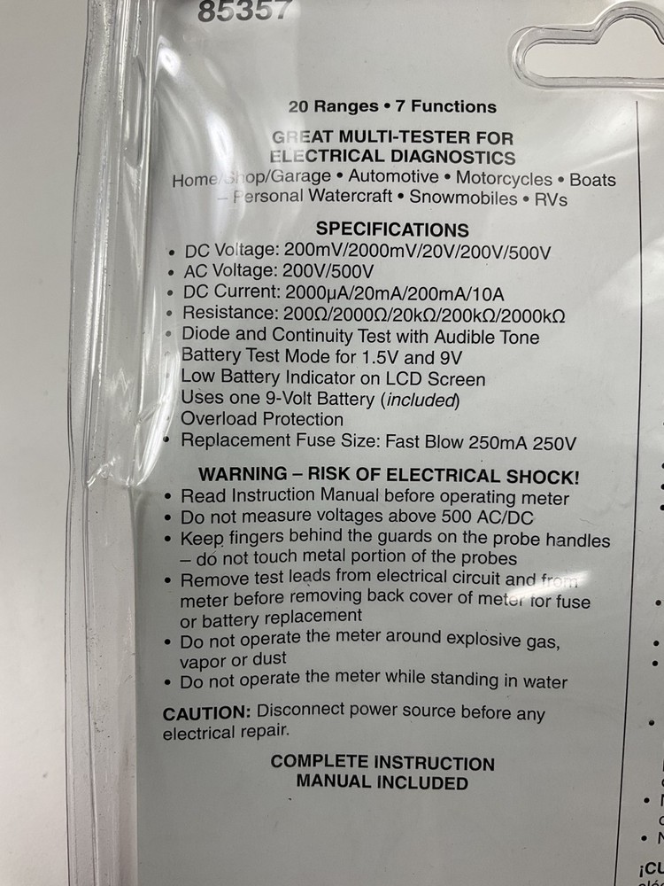 Dorman 85357 Digital Automotive Multimeter Tester Tool