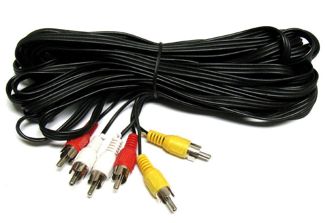 NEW 3 RCA 30' Ft 30Ft Audio Video AV Cable FOR HDTV DVD VCR