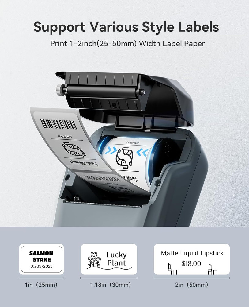 Bluetooth Thermal Label Printer Machine iOS Android USB Maker Tape Office Home