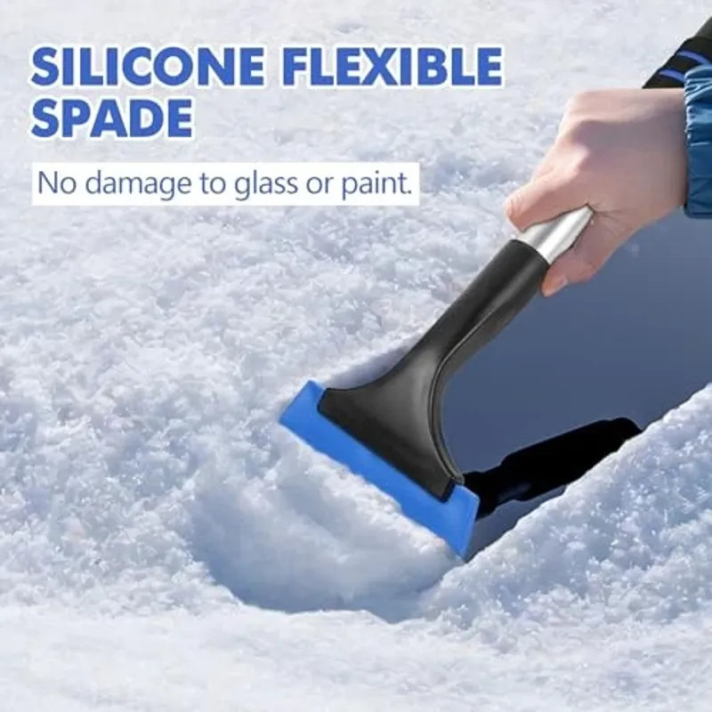 Ice Scraper for Car Windshield Window, Scratch Free Silicone Ice Snow Blue