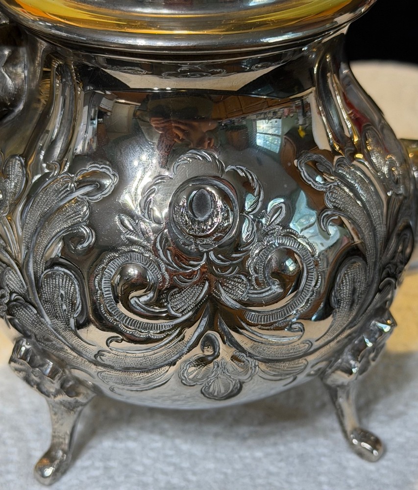 Fez Omar Al-Qabbani Moroccan Teapot Silver Plated